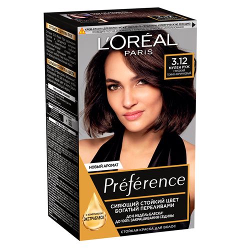 Краска для волос L'Oreal Recital Preference, 2-Темно-коричневый