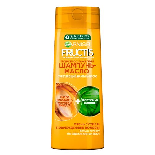 Шампунь-масло Fructis тройное восстановление с маслами для очень сухих и поврежденных волос, 400 мл