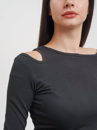 Джемпер My Soul пуловер женский на одно плечо MS-X 061, Черный, фото