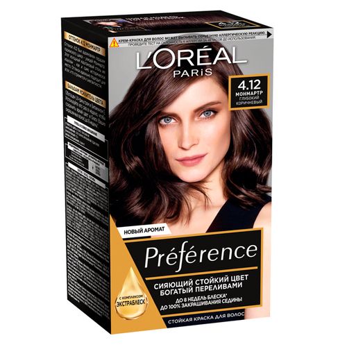 Краска для волос L'Oreal Recital Preference, 4.12-Монмартр Глубокий коричневый
