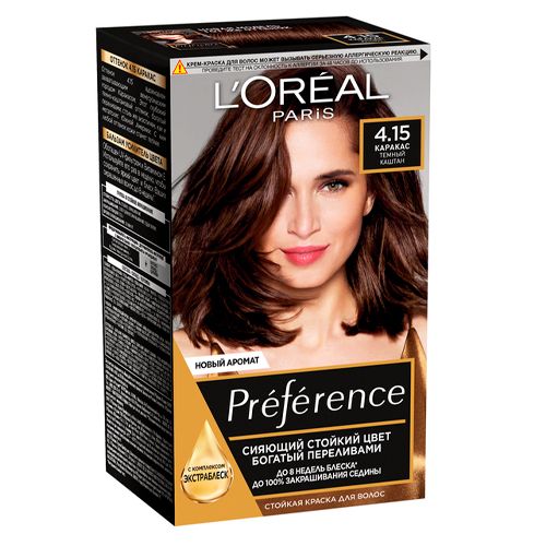 Краска для волос L'Oreal Recital Preference, 4.15-Каракас Темно-каштановый