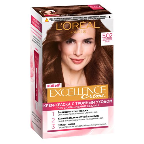 Краска для волос L'Oreal Excellence Creme, 5.02-Обольстительный каштан