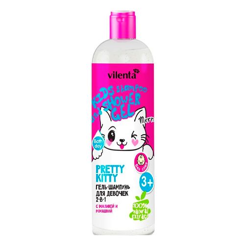 Gel-shampun 7Days qizlar uchun 2in1 Pretty Kitty malina va romashka bilan, 400 ml