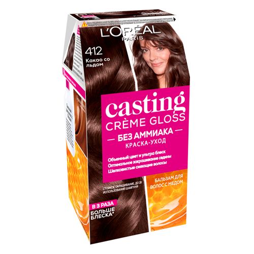 Краска для волос L'oreal Casting Creme Gloss, 412-Какао со льдом