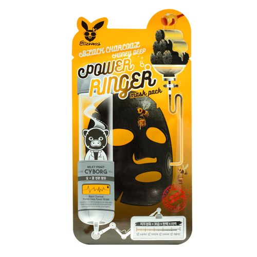 Yuz uchun niqob Elizavecca Black charcoal Honey Deep Power Ringer Mask Pack