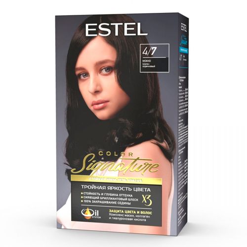 Стойкая крем-гель краска для волос Estel Color Signature, №-4/7, 170 мл