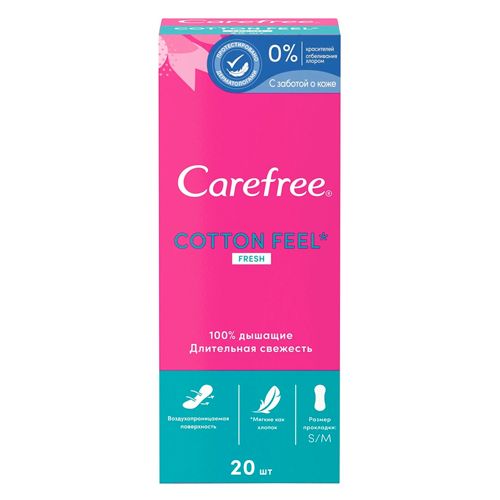 Прокладки Carefree® Cotton воздухопроницаемые, 20 шт