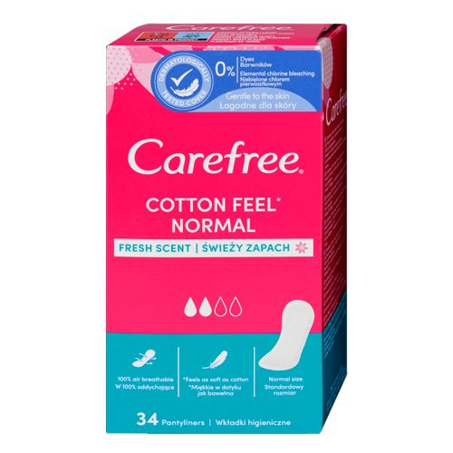 Prokladkalar Carefree® Cotton Fresh havo o'tkazuvchi, 34 dona