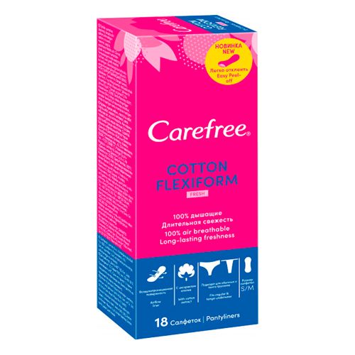 Prokladkalar Carefree® FlexiForm Fresh aromatizatsiyalangan, 18 dona