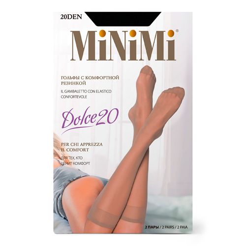 Гольфы женские MNM gamb Dolce 20 Mini Caramello, 2 пары