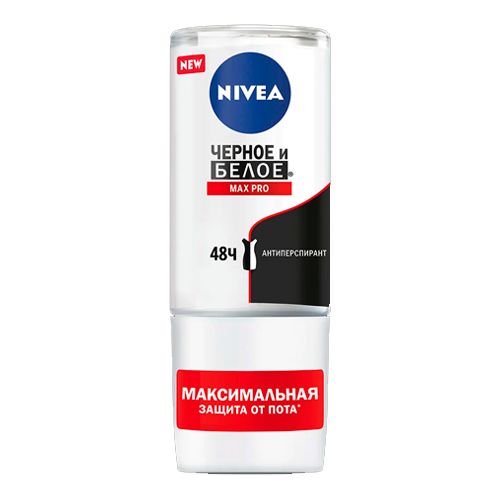 Antiperspirant Nivea Ayollar uchun roll-on qora va oq Max Pro, 50 ml