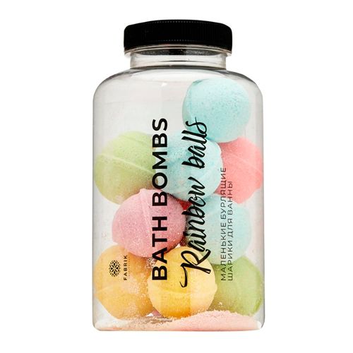Маленькие бурлящие шарики Fabrik Cosmetology для ванны Rainbow balls, 230 г