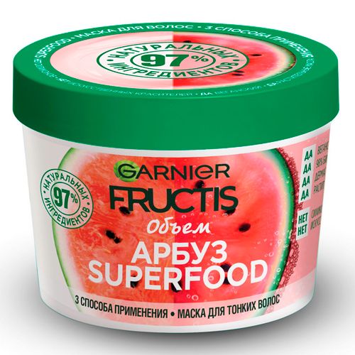 Маска для волос 3в1 Garnier Fructis Superfood Арбуз, 390 мл