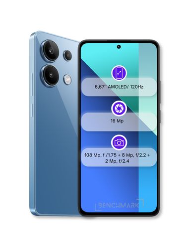 Смартфон Xiaomi Redmi Note 13, 1 год гарантии, Ice Blue, 6/128 GB, фото