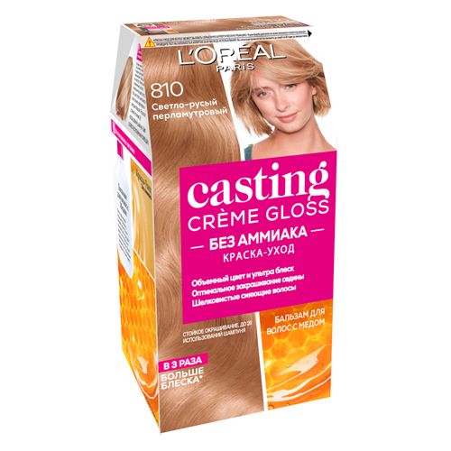 Стойкая краска-уход для волос L'Oreal Paris Casting Creme Gloss, 810-Перламутровый русый