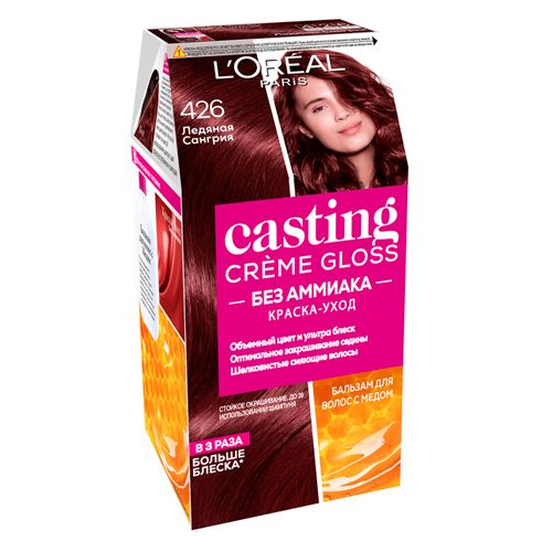 Uzoq muddatli bo'yoq-sochni parvarish qilish L'Oreal Paris Casting Creme Gloss, 426-muzli sangriya