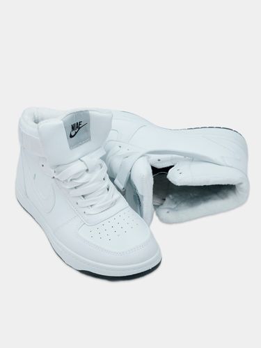 Кроссовки Qianfenxiang в стиле Nike с мехом мужские QIAN-121, Белый, arzon