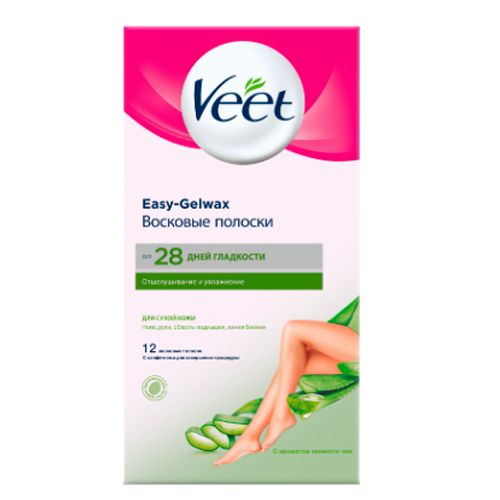 Восковые полоски для депиляции VEET для сухой кожи, 12 шт