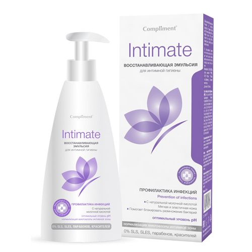 Intim gigiena uchun jonlantiruvchi emulsiya Compliment Intimate, 250 ml