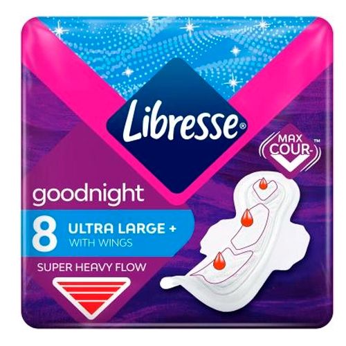 Гигиенические женские прокладки Libresse Ultra Night wing ew, 8 шт