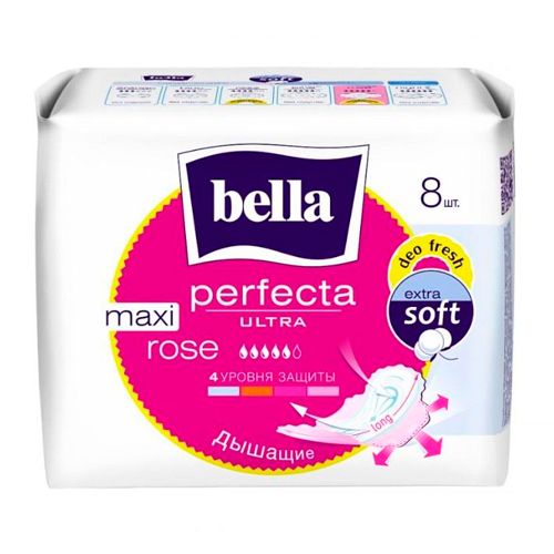 Супертонкие прокладки Bella Perfecta Ultra: Maxi Rose Deo Fresh, 8 шт