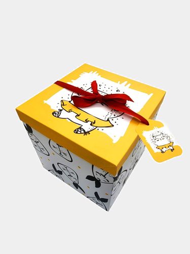Коробка для подарочной упаковки 238035, 18х18х18 см, Желтый, 4390000 UZS