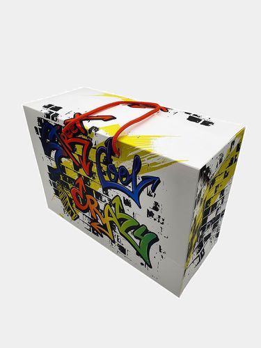 Коробка-пакет для подарочной упаковки, 19х28х12 см, Лазурный