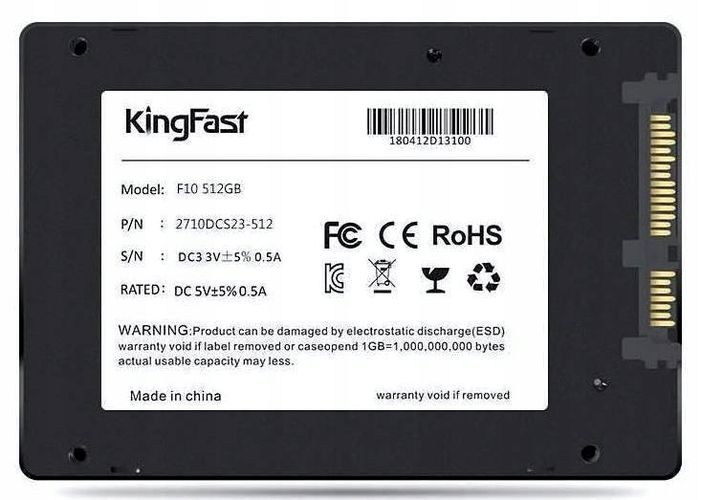 Твердотельный накопитель KingFast SSD F10 Sata III 2.5", 512 GB, купить недорого