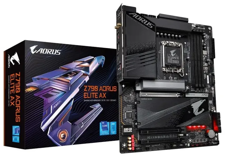 Ona plata Gigabyte Z790 Aorus Elite AX W DDR5