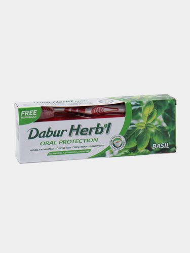 Зубная паста Dabur Herbl Anti Herbl Basil зубная щетка, 150 мл, купить недорого