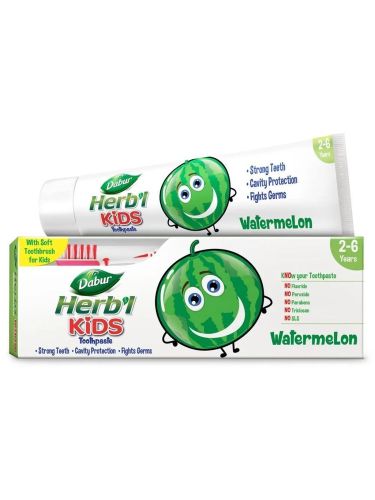 Зубная паста Dabur Herbl Plus Kids Арбу зубная щетка, 50 мл
