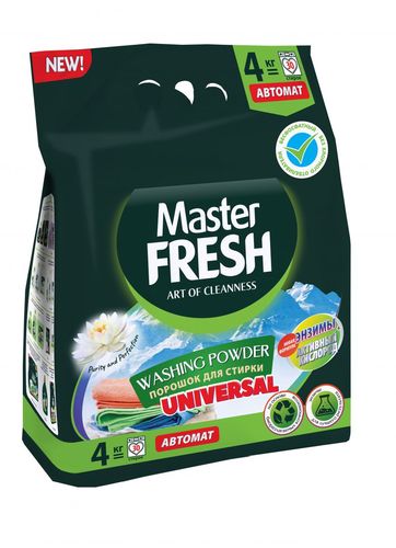 Стиральный порошок Арвитекс Master FRESH universal бесфосфатный с активным кислородом, 4 кг