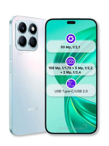 Smartfon Honor X8b + Giftbox, Titanium Silver, 8/128 GB, фото