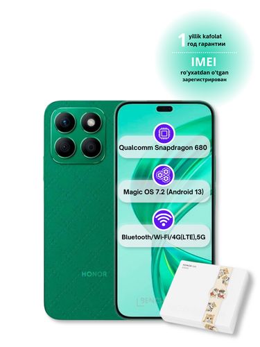 Smartfon Honor X8b + Giftbox, Glamorous Green, 8/256 GB