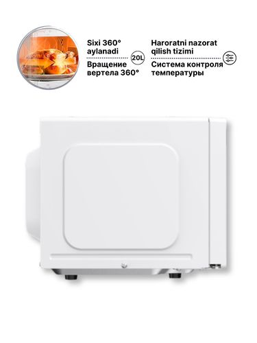 Mikroto'lqinli pech Xiaomi Microwave Oven, 20 l, oq, 99900000 UZS