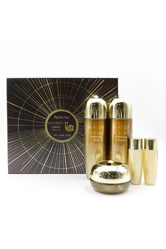 Набор по уходу за кожей лица на экстракте слизи королевской улитки FarmStay Escargot Noblesse Intensive Skin Care 3 Set, 410 мл