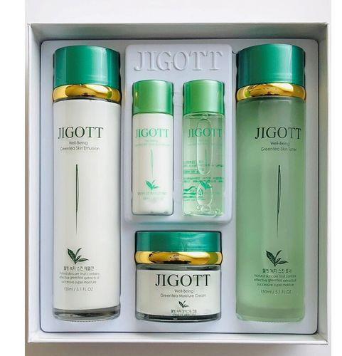 Набор для ухода за лицом Jigott Well-Being Green Tea Skin Care 3SET, 410 мл