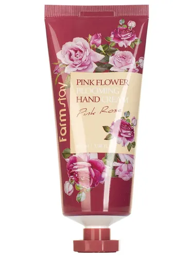 Qo'l kremi atirgul ekstrakti bilan Farm Stay Pink Flower Blooming Hand Cream Rose, 100 ml