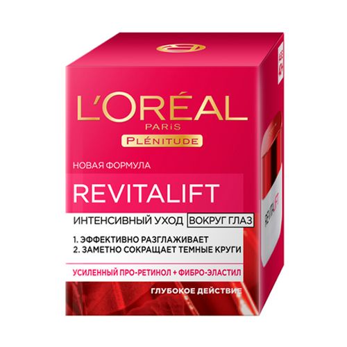 Krem L'Oreal ko'z konturi uchun Revitalift, 15 ml