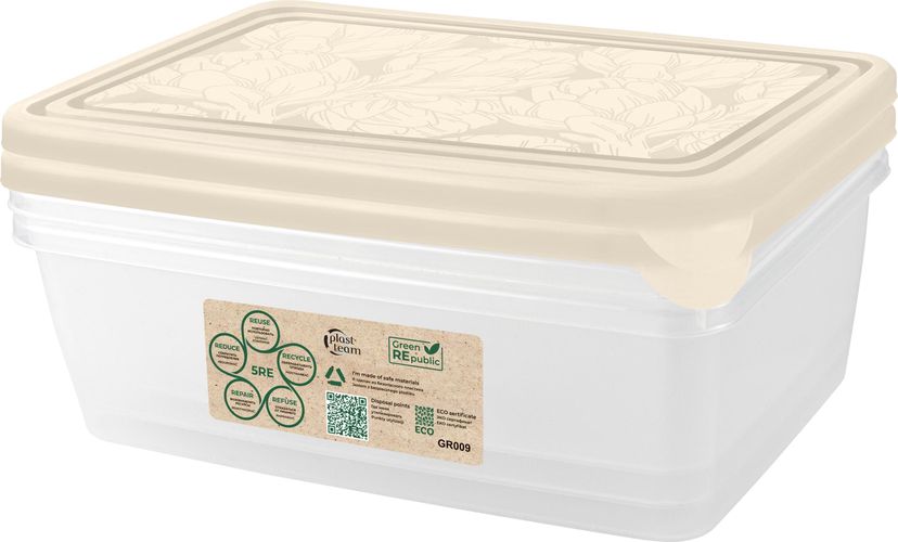 Набор контейнеров для продуктов Plast Team Green Republic, 3 шт 1.35 л
