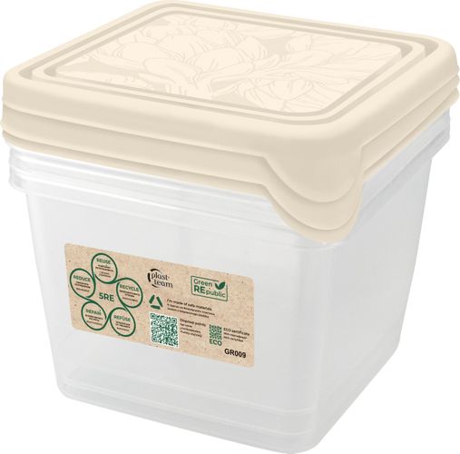 Набор контейнеров для продуктов Plast Team Green Republic, 3 шт 0.75 л