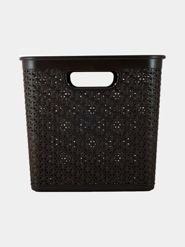 Qopqoqli Keeplex Rattan saqlash savati, 21 l, Qora, купить недорого