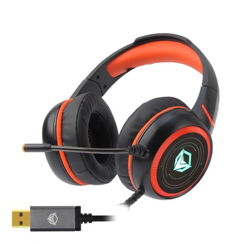 Игровые наушники Meetion MT-HP030 USB Gaming Headset Backlit, Черно-оранжевый