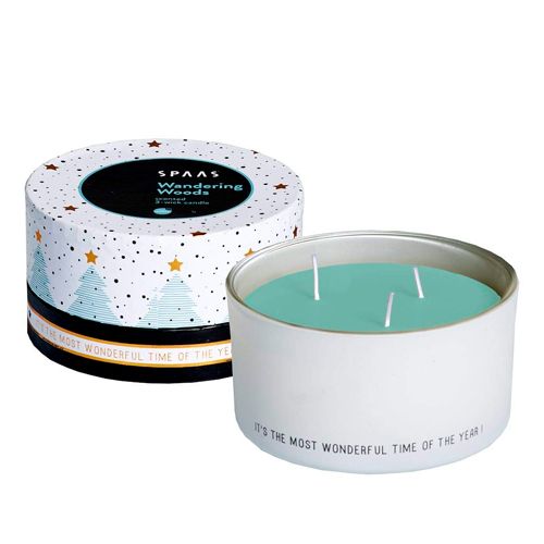 Xushbo'y sham SPAAS 3 ta pilig bilan Glass 3-wick Merry Moments gift