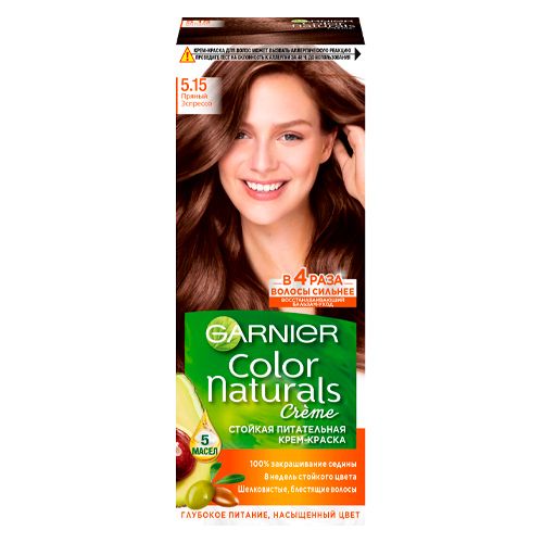 Стойкая питательная крем-краска для волос Garnier Color Naturals, №-5.15 Пряный эспрессо