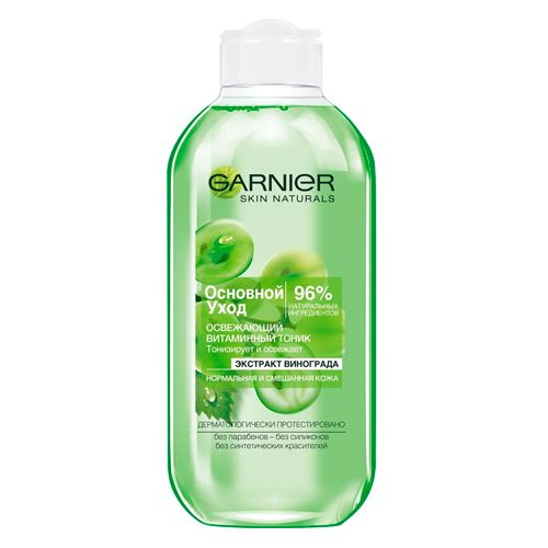 Yuz toniki Garnier Asosiy parvarish uzum ekstrakti, 200 ml