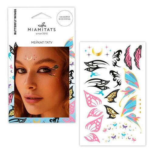 Transfer tatuirovkalari to'plami Miami Tattoos Face Tattoo Butterfly wings