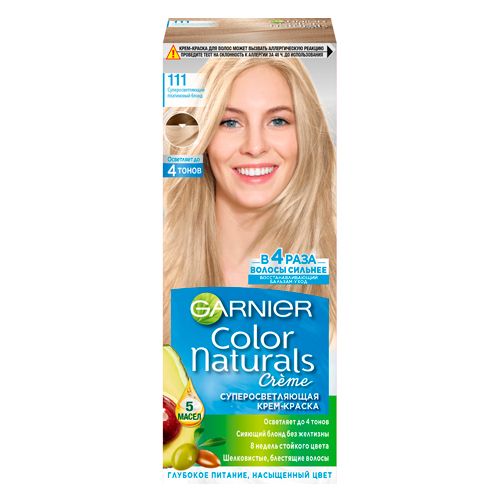 Суперосветляющая крем-краска для волос Garnier Color Naturals, №-111 Суперосветляющий Платиновый блонд