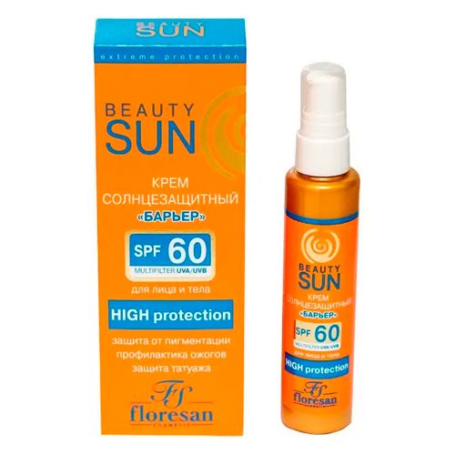 Солнцезащитный крем Floresan Beauty sun Барьер SPF60, 75 мл