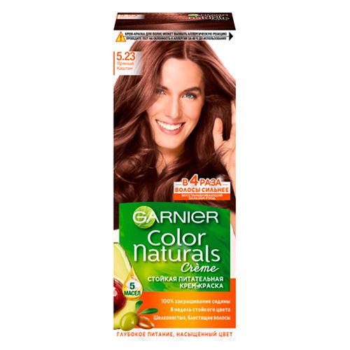 Стойкая питательная крем-краска для волос Garnier Color Naturals, №-5.23 Пряный каштан